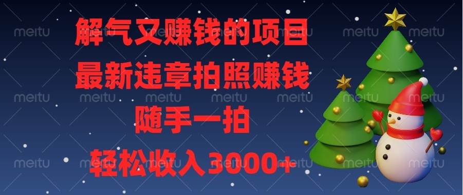 （13804期）解气又赚钱的项目，最新违章拍照赚钱，随手一拍，轻松收入3000+ - 首创网