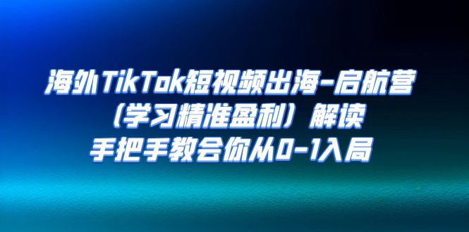 （7195期）海外TikTok短视频出海-启航营（学习精准盈利）解读，手把手教会你从0-1入局 - 首创网