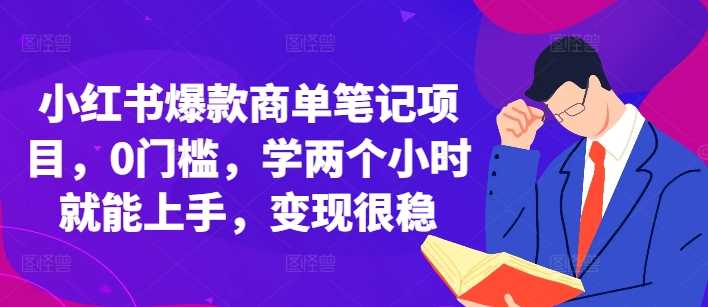 小红书爆款商单笔记项目，0门槛，学两个小时就能上手，变现很稳 - 首创网