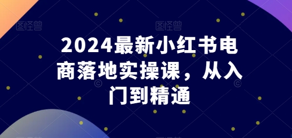 2024最新小红书电商落地实操课，从入门到精通 - 首创网