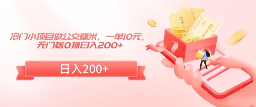 冷门小项目做公交赚米，一单10元，无门槛0撸日入200+【揭秘】 - 首创网