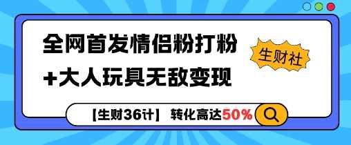 【生财36计】全网首发情侣粉打粉+大人玩具无敌变现 - 首创网