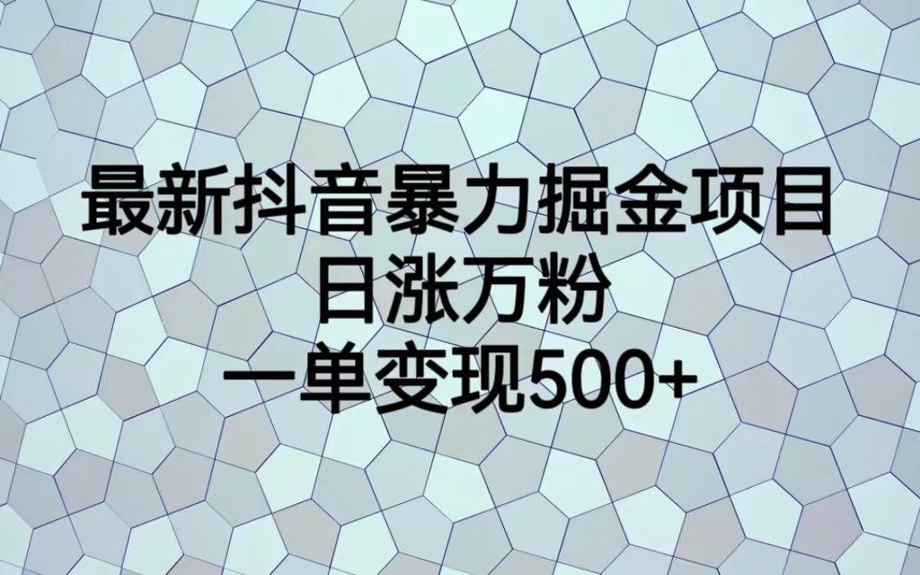 （6642期）最新抖音暴力掘金项目，日涨万粉，一单变现500+ - 首创网